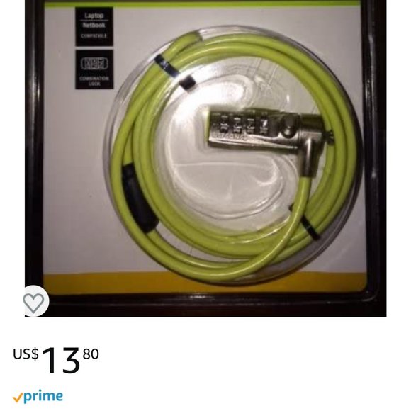 2 for $10 NIP Targus Defcon Laptop cable lock - Picture 3 of 3